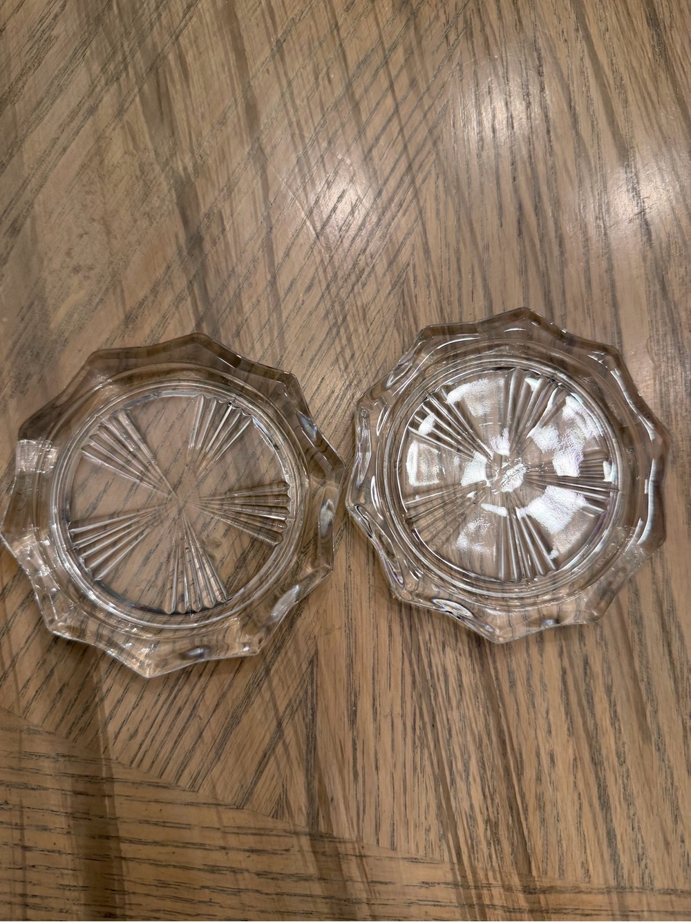 Clear Glass Octagonal Coasters - Set of 2